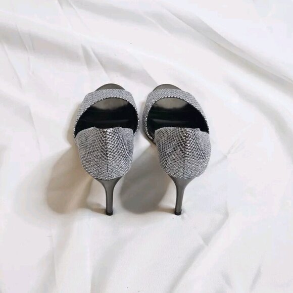 New Cole Haan Antonia Glitter Open Toe Pumps - Picture 12 of 13